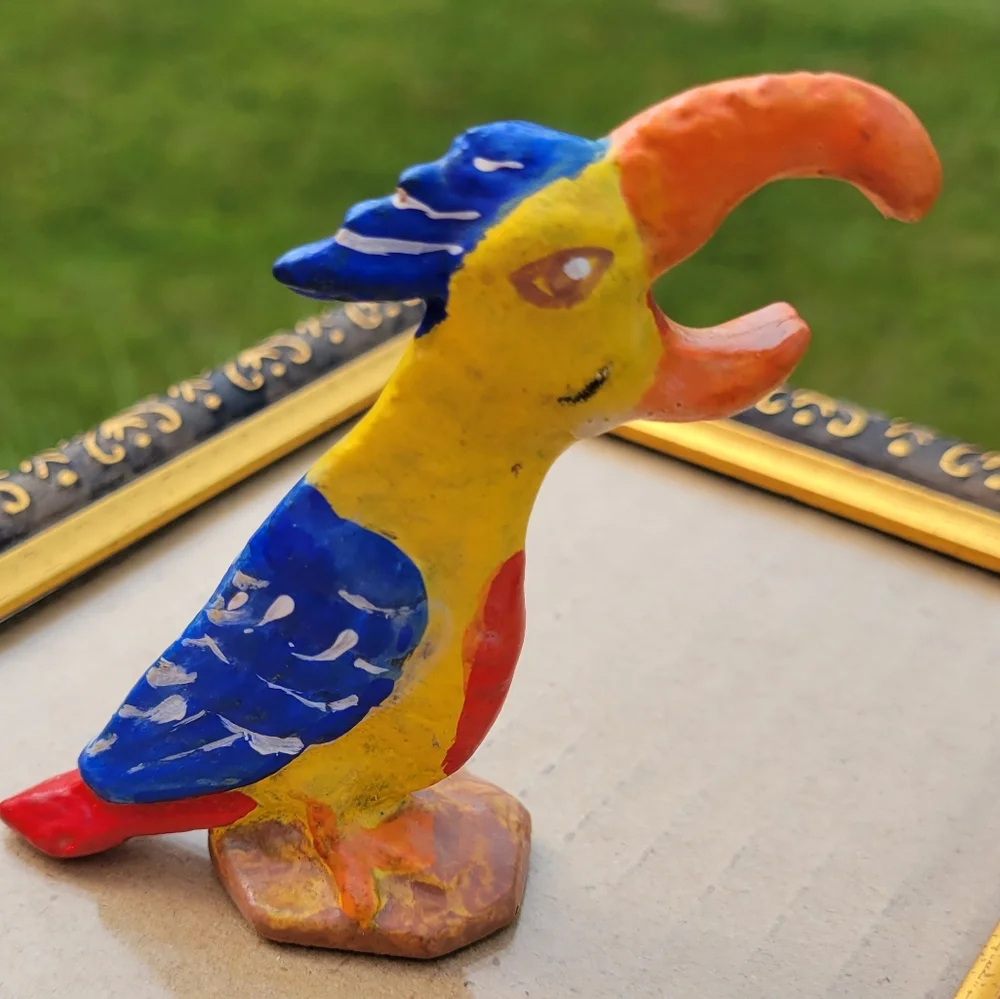Vintage Cast Iron Parrot Bottle Opener ~ Tiki ~ Tropical ~ Bar Cart ~ Retro